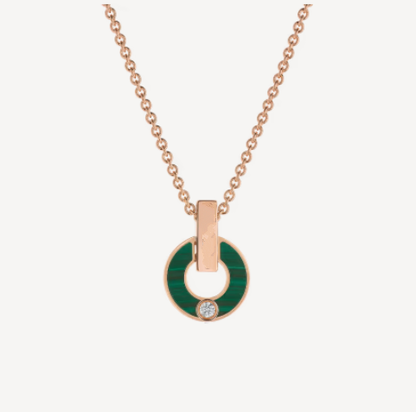 [Triumph Jewelry]GARI NECKLACE PINK GOLD MALACHITE