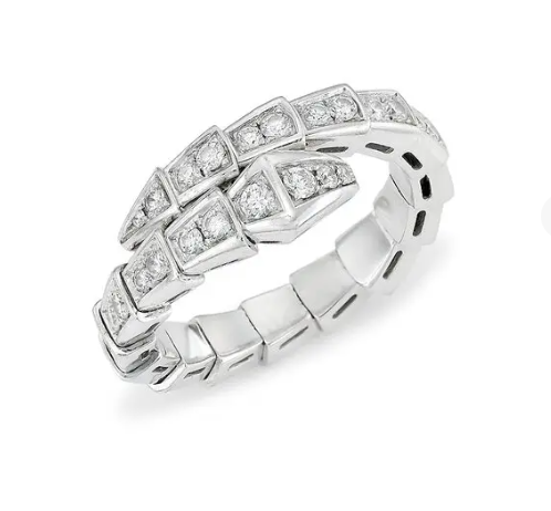 [Triumph Jewelry]SERPENTI RING SILVER DIAMOND PAVED 4MM