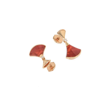 [Triumph Jewelry]DREAM Carnelian PINK GOLD EARRINGS