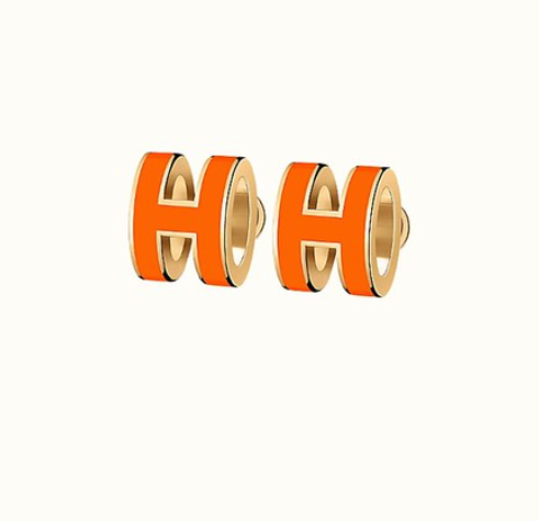 [Triumph Jewelry]MINI POP H EARRINGS ORANGE