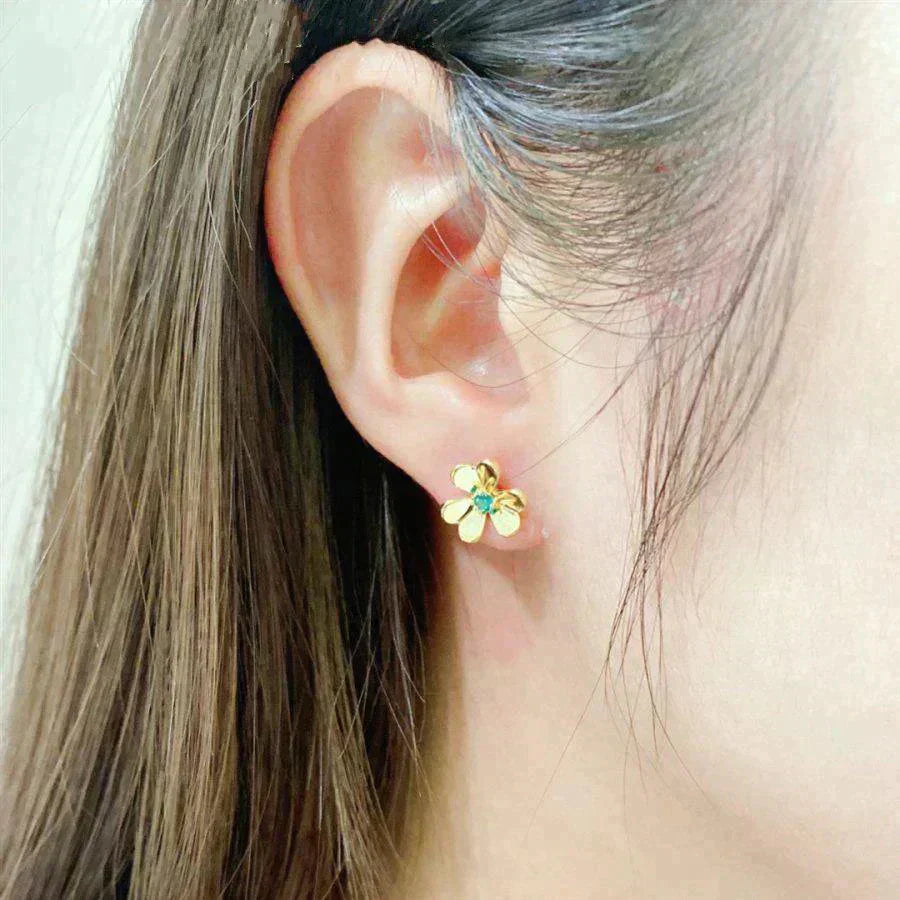 [Triumph Jewelry]FRIVOLE  FLOWER MALACHITE EARRINGS