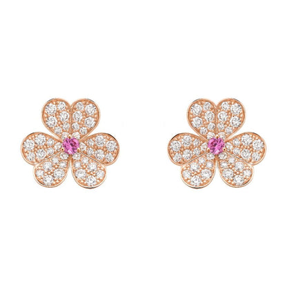 [Triumph Jewelry]FRIVOLE PINK GOLD FLOWER DIAMOND EARRINGS