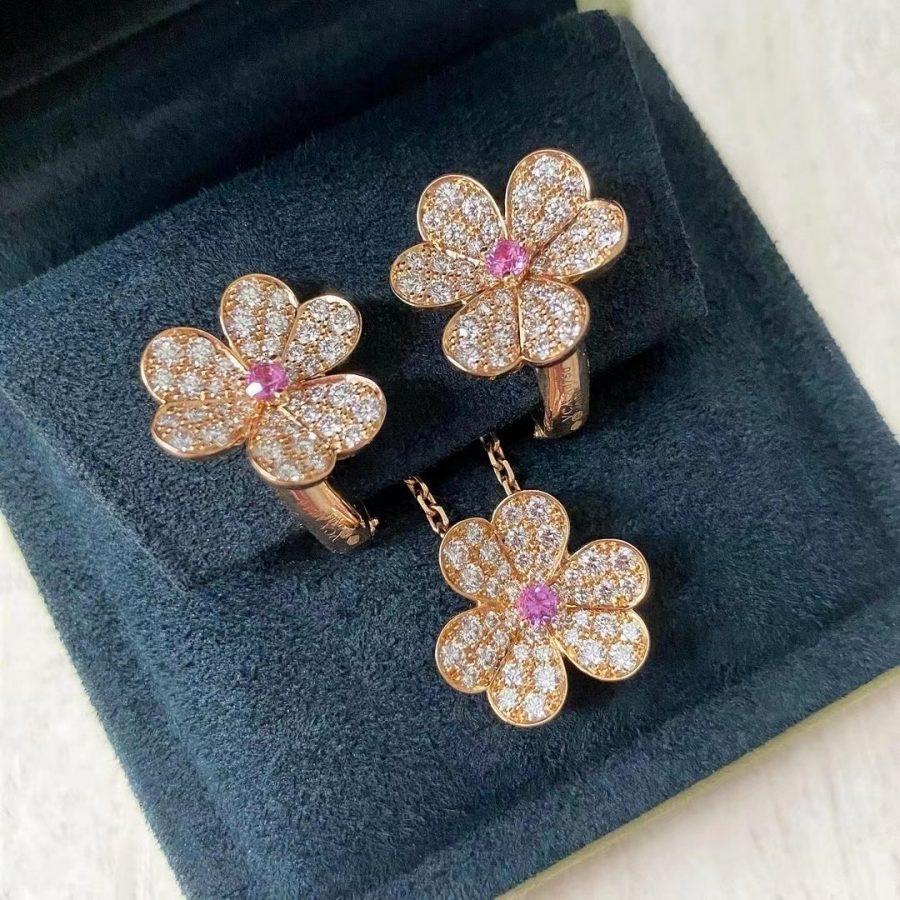 [Triumph Jewelry]FRIVOLE ROSE GOLD FLOWER DIAMOND NECKLACE