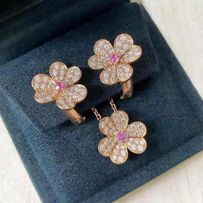 [Triumph Jewelry]FRIVOLE ROSE GOLD FLOWER DIAMOND NECKLACE