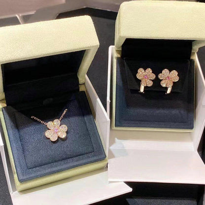 [Triumph Jewelry]FRIVOLE ROSE GOLD FLOWER DIAMOND NECKLACE