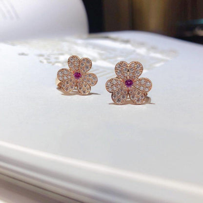 [Triumph Jewelry]FRIVOLE PINK GOLD FLOWER DIAMOND EARRINGS