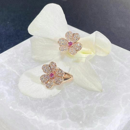 [Triumph Jewelry]FRIVOLE PINK GOLD FLOWER DIAMOND EARRINGS