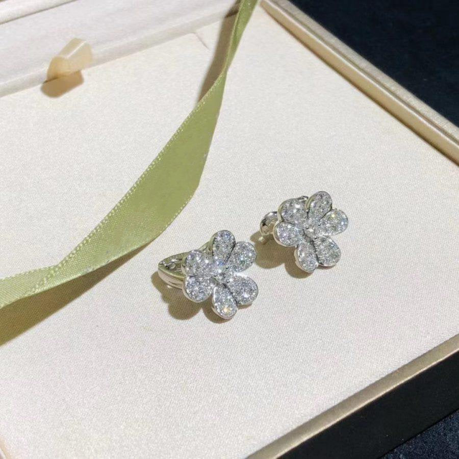 [Triumph Jewelry]FRIVOLE SILVER FLOWER DIAMOND EARRINGS