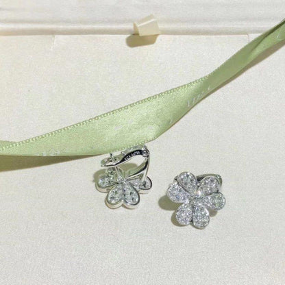 [Triumph Jewelry]FRIVOLE SILVER FLOWER DIAMOND EARRINGS