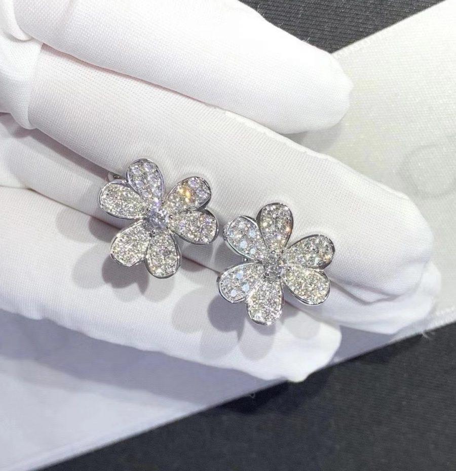 [Triumph Jewelry]FRIVOLE SILVER FLOWER DIAMOND EARRINGS