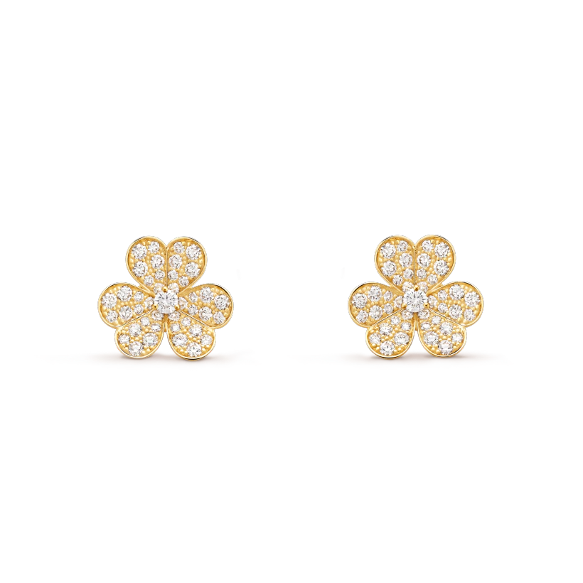 [Triumph Jewelry]FRIVOLE GOLD FLOWER DIAMOND EARRINGS