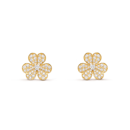 [Triumph Jewelry]FRIVOLE GOLD FLOWER DIAMOND EARRINGS