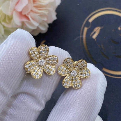 [Triumph Jewelry]FRIVOLE GOLD FLOWER DIAMOND EARRINGS