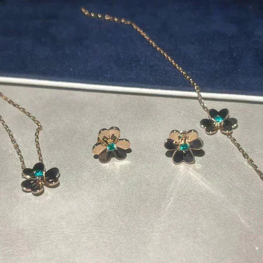 [Triumph Jewelry]FRIVOLE  FLOWER MALACHITE EARRINGS