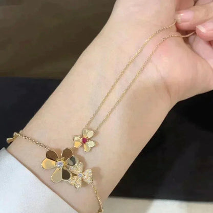 [Triumph Jewelry]FRIVOLE GOLD FLOWER NECKLACE