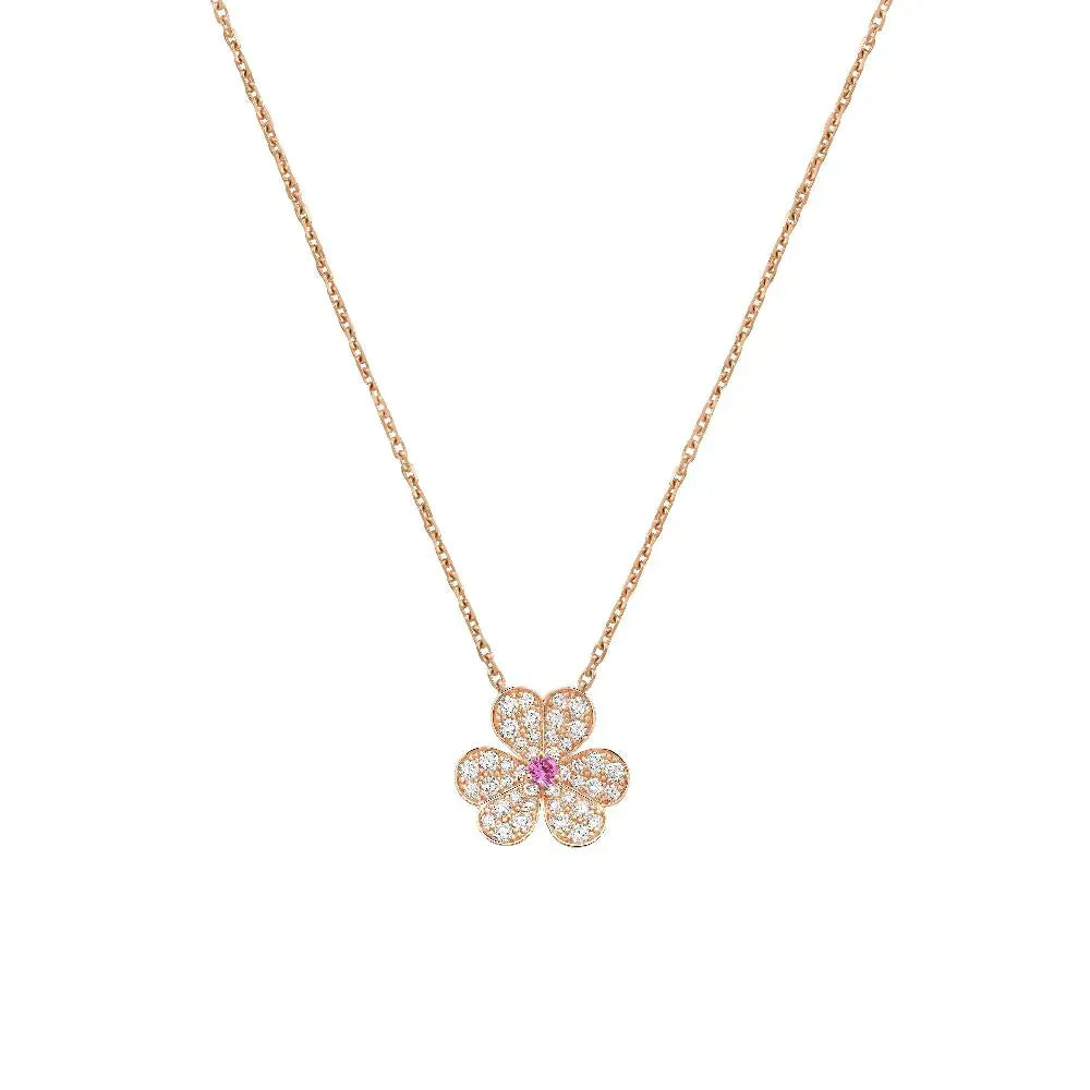 [Triumph Jewelry]FRIVOLE ROSE GOLD FLOWER DIAMOND NECKLACE