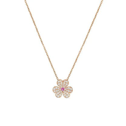 [Triumph Jewelry]FRIVOLE ROSE GOLD FLOWER DIAMOND NECKLACE