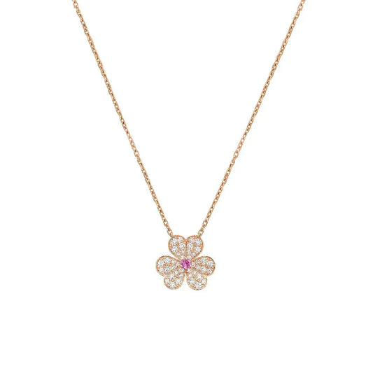 [Triumph Jewelry]FRIVOLE ROSE GOLD FLOWER DIAMOND NECKLACE