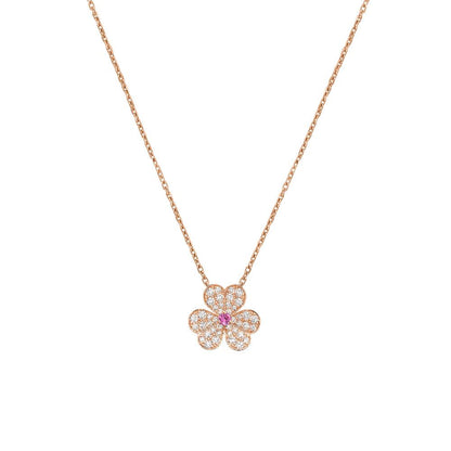 [Triumph Jewelry]FRIVOLE ROSE GOLD FLOWER DIAMOND NECKLACE