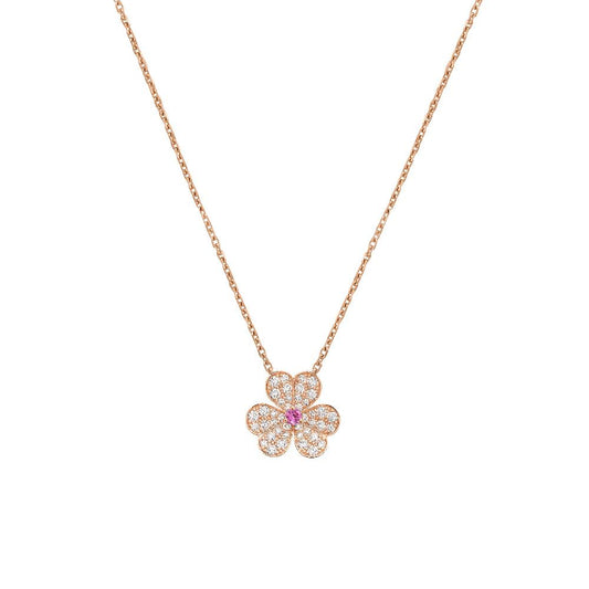 [Triumph Jewelry]FRIVOLE ROSE GOLD FLOWER DIAMOND NECKLACE