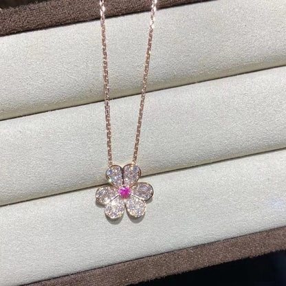 [Triumph Jewelry]FRIVOLE ROSE GOLD FLOWER DIAMOND NECKLACE