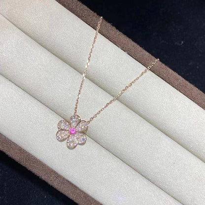 [Triumph Jewelry]FRIVOLE ROSE GOLD FLOWER DIAMOND NECKLACE