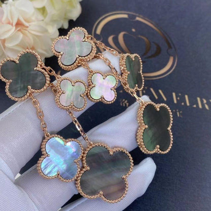 [Triumph Jewelry]CLOVER EARRINGS DARK MOP 4 MOTIFS ROSE GOLD