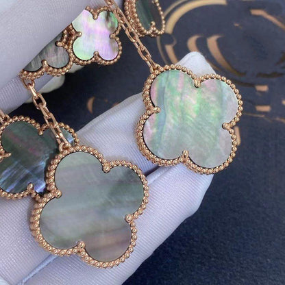 [Triumph Jewelry]CLOVER EARRINGS DARK MOP 4 MOTIFS ROSE GOLD