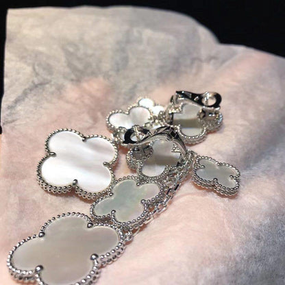 [Triumph Jewelry]CLOVER EARRINGS WHITE MOP 4 MOTIFS SILVER