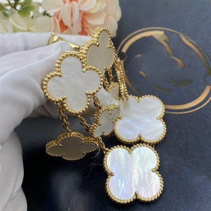 [Triumph Jewelry]CLOVER EARRINGS WHITE MOP 4 MOTIFS GOLD