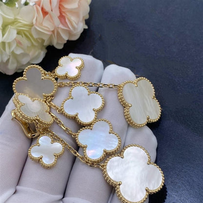 [Triumph Jewelry]CLOVER EARRINGS WHITE MOP 4 MOTIFS GOLD