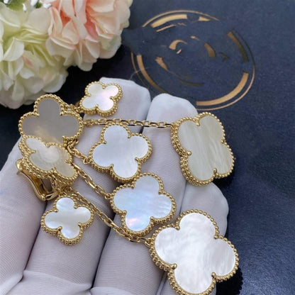 [Triumph Jewelry]CLOVER EARRINGS WHITE MOP 4 MOTIFS GOLD