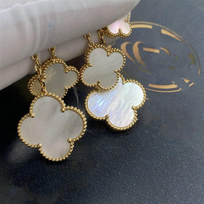 [Triumph Jewelry]CLOVER EARRINGS WHITE MOP 4 MOTIFS GOLD