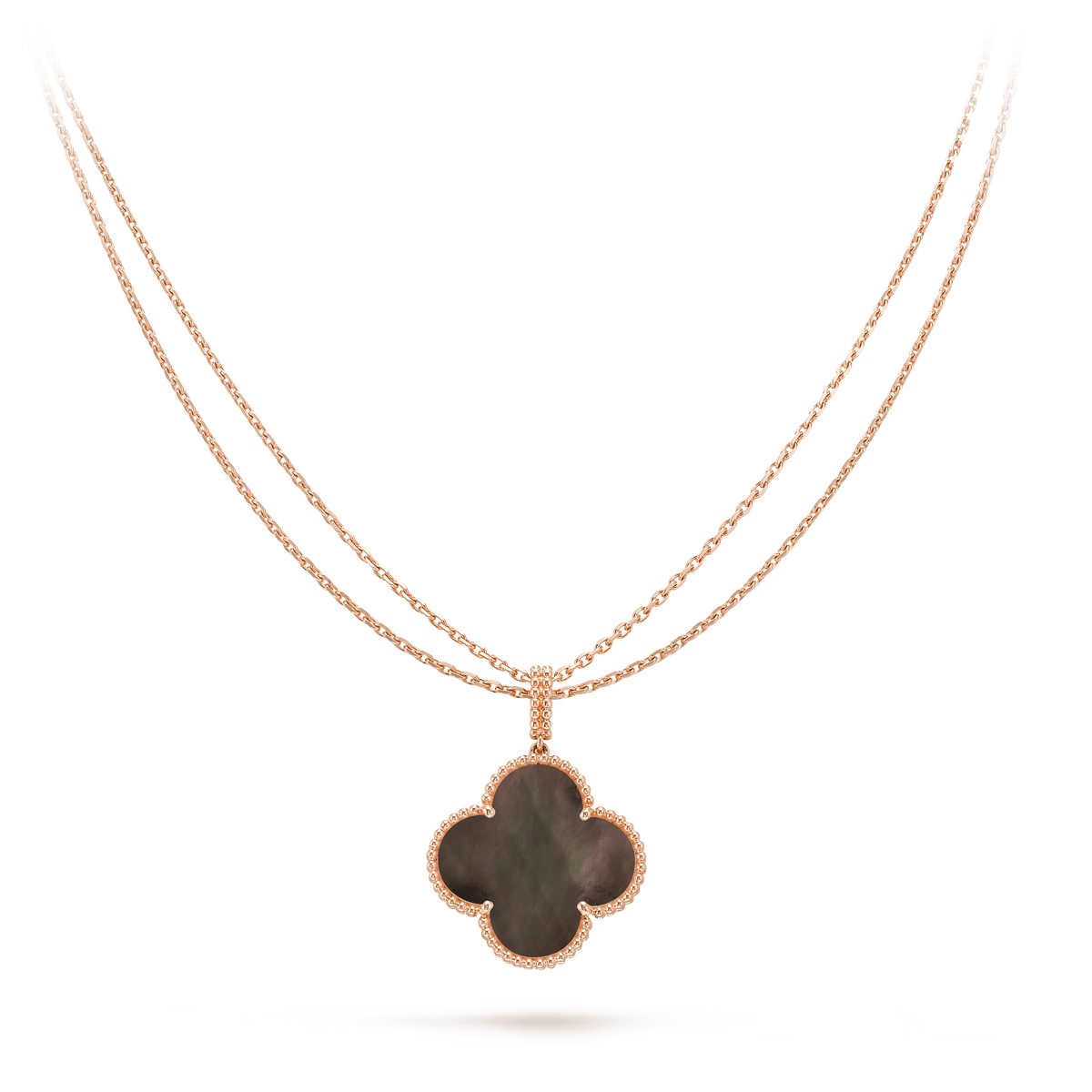 [Triumph Jewelry]CLOVER 25MM GOLD DARK MOP BIG CLOVER NECKLACE