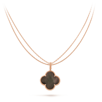 [Triumph Jewelry]CLOVER 25MM GOLD DARK MOP BIG CLOVER NECKLACE