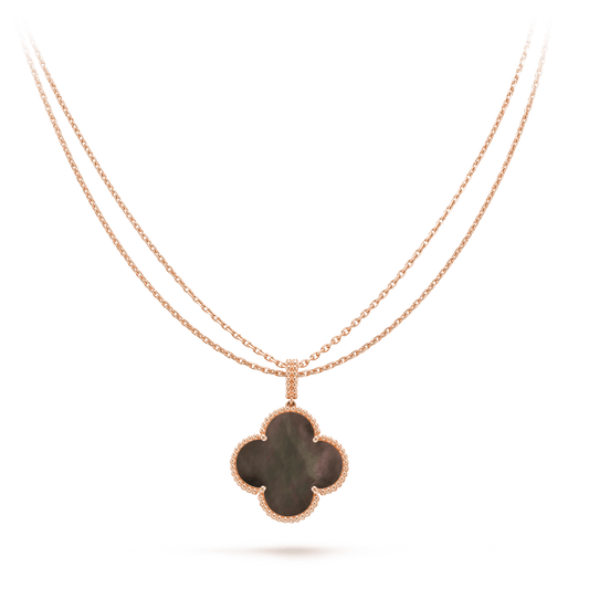 [Triumph Jewelry]CLOVER 25MM GOLD DARK MOP BIG CLOVER NECKLACE