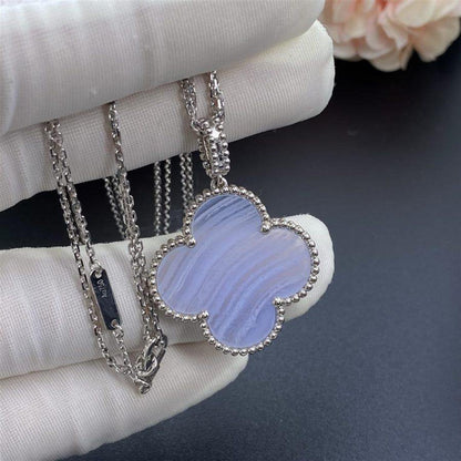 [Triumph Jewelry]CLOVER SILVER CHALCEDONY BIG CLOVER NECKLACE