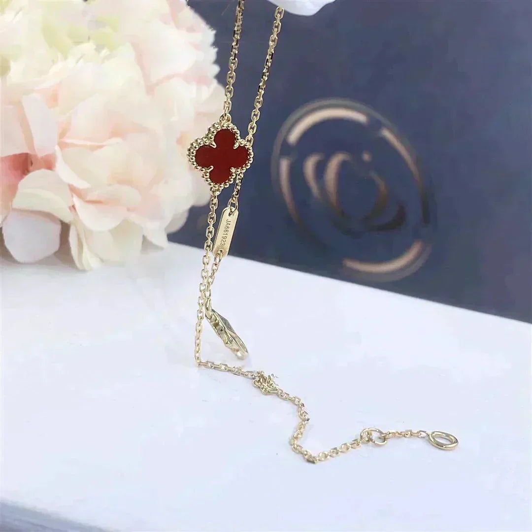 [Triumph Jewelry]CLOVER  CARNELIAN SINGLE FLOWER BRACELET