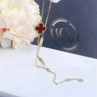 [Triumph Jewelry]CLOVER  CARNELIAN SINGLE FLOWER BRACELET