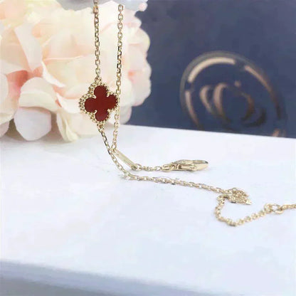 [Triumph Jewelry]CLOVER  CARNELIAN SINGLE FLOWER BRACELET