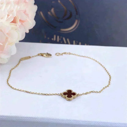 [Triumph Jewelry]CLOVER  CARNELIAN SINGLE FLOWER BRACELET