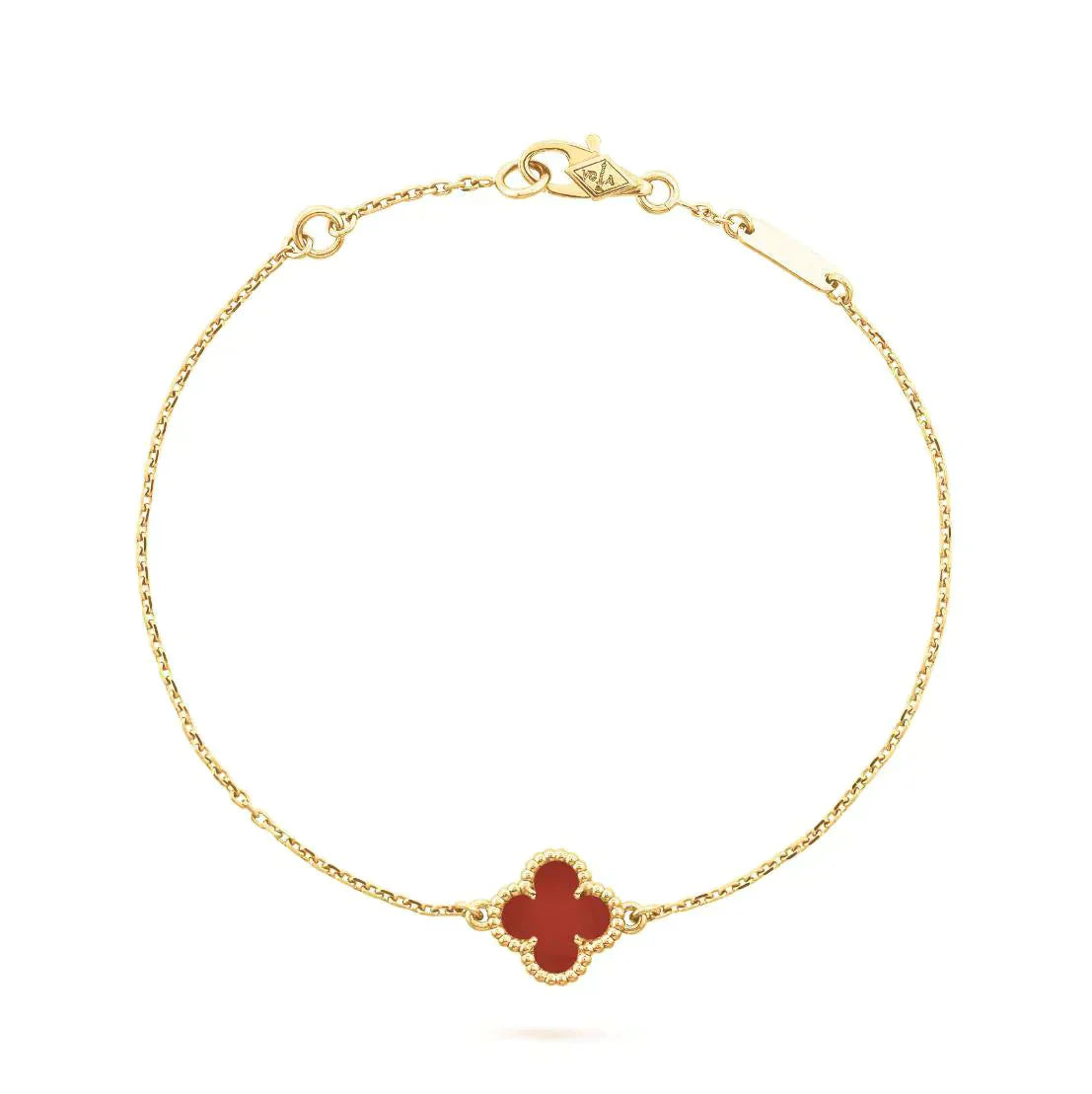 [Triumph Jewelry]CLOVER  CARNELIAN SINGLE FLOWER BRACELET