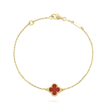 [Triumph Jewelry]CLOVER  CARNELIAN SINGLE FLOWER BRACELET