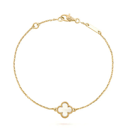 [Triumph Jewelry]CLOVER WHITE MOP SINGLE FLOWER BRACELET
