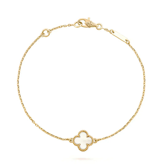 [Triumph Jewelry]CLOVER WHITE MOP SINGLE FLOWER BRACELET