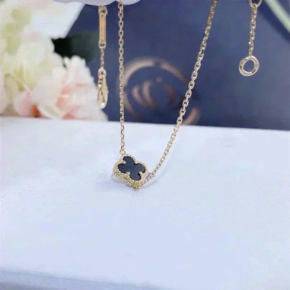 [Triumph Jewelry]CLOVER ONYX SINGLE FLOWER BRACELET