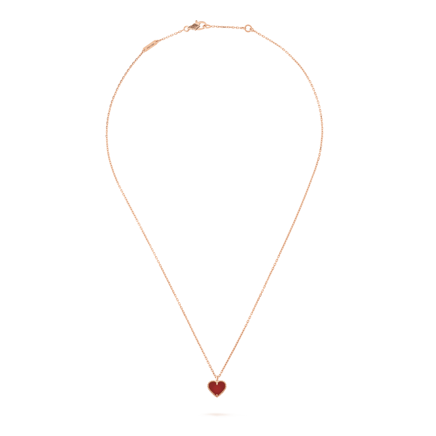 [Triumph Jewelry]SWEET CLOVER CARNELIAN HEART NECKLACE