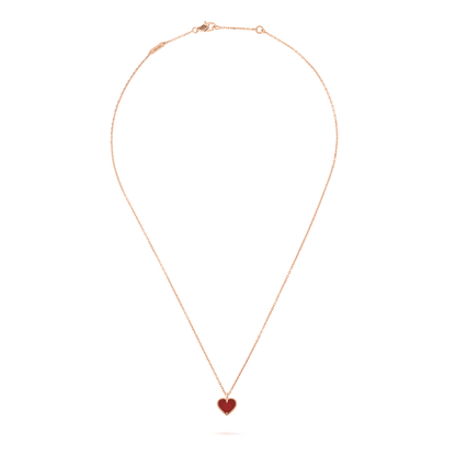 [Triumph Jewelry]SWEET CLOVER CARNELIAN HEART NECKLACE