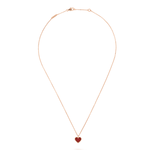 [Triumph Jewelry]SWEET CLOVER CARNELIAN HEART NECKLACE