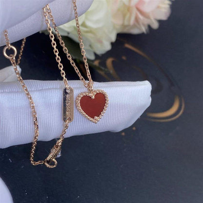 [Triumph Jewelry]SWEET CLOVER CARNELIAN HEART NECKLACE